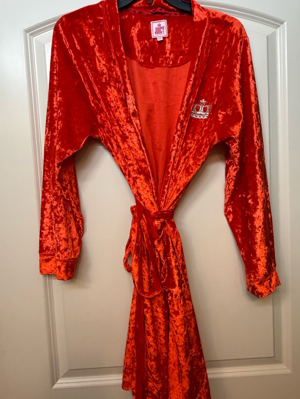 Juicy Couture Women's Velvet Robe in Orange